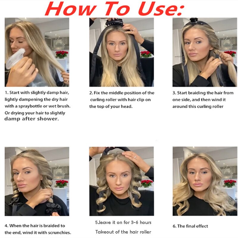 Heatless Hair Curlers Curling Iron Headband Lazy Curler Silk Heatless Curling Wand Make Curly Hair Styling Tool boucleur cheveux